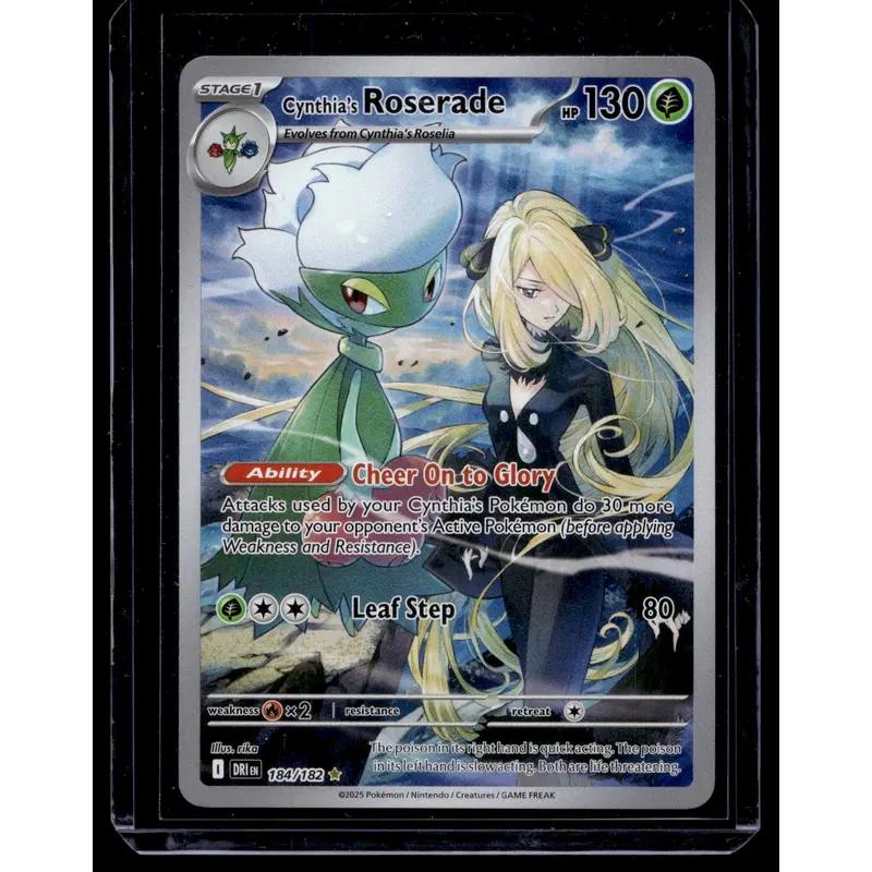 2025 Pokemon Scarlet & Violet - Destined Rivals - Illustration Rare - Cynthia's Roserade #184
