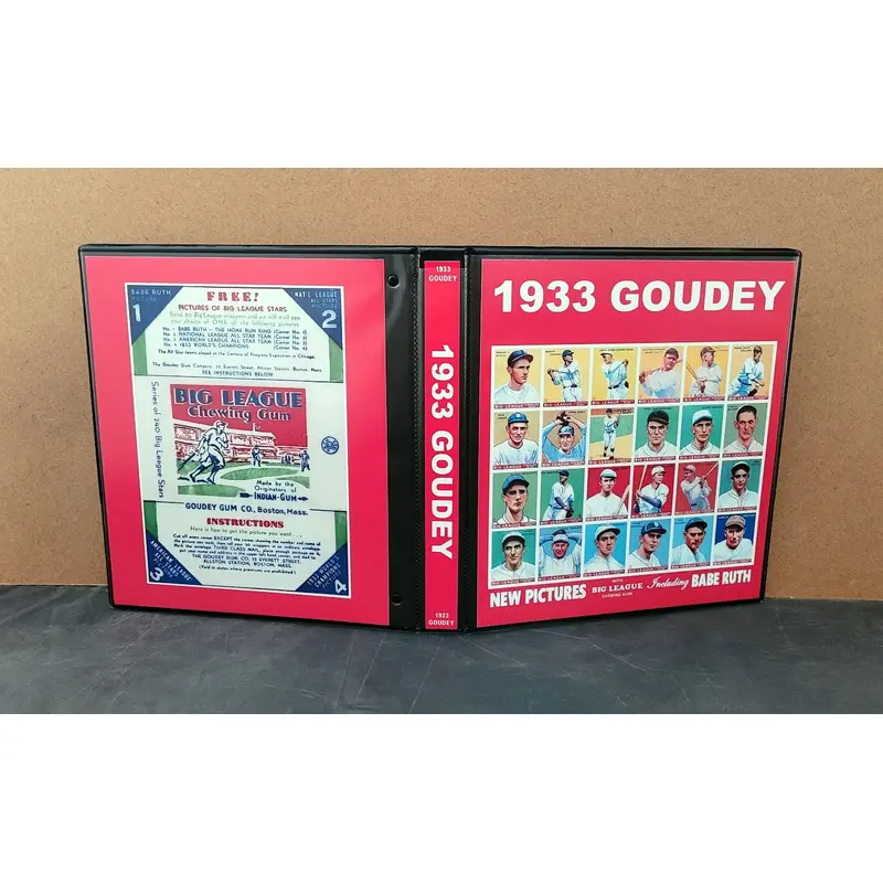 1933 Goudey Baseball Cards Custom Made Album Binder Inserts 3 Sizes - 3437