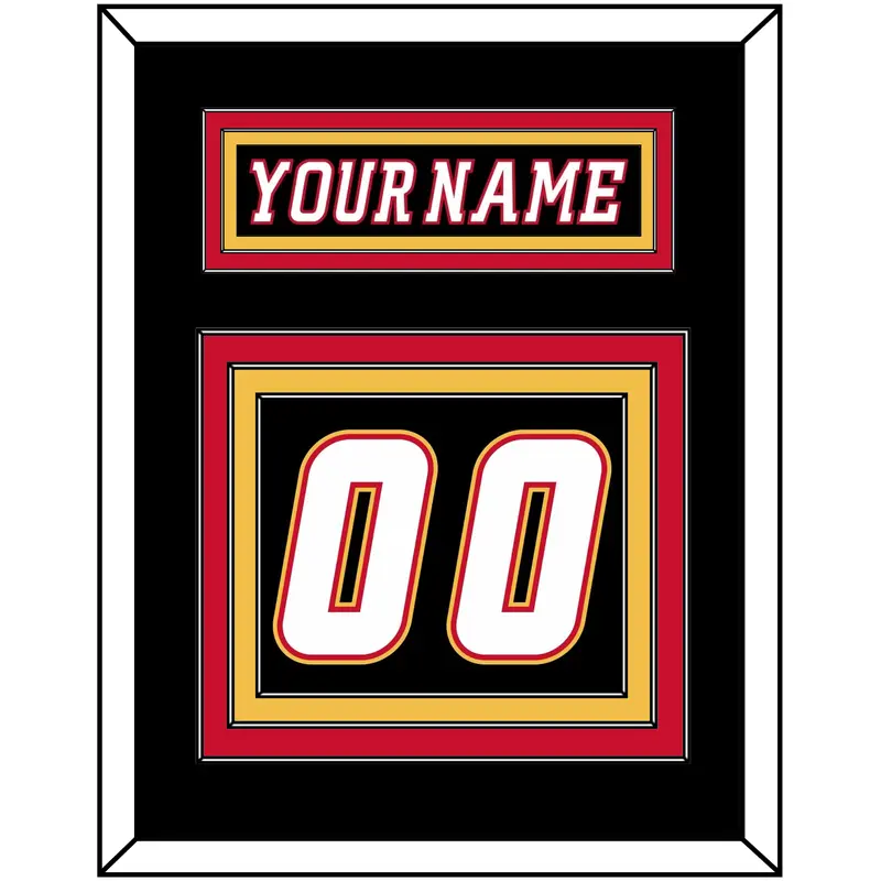 Calgary Nameplate & Number (Back) - Alternate Black - Triple Mat 2