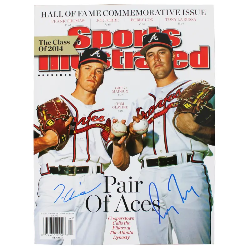 Braves Tom Glavine & Greg Maddux Signed Sports Illustrated Magazine BAS #AE09680