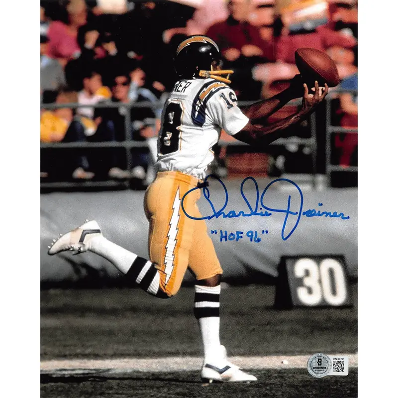 Chargers Charlie Joiner "HOF 96" Authentic Signed 8x10 Vertical Photo BAS 1
