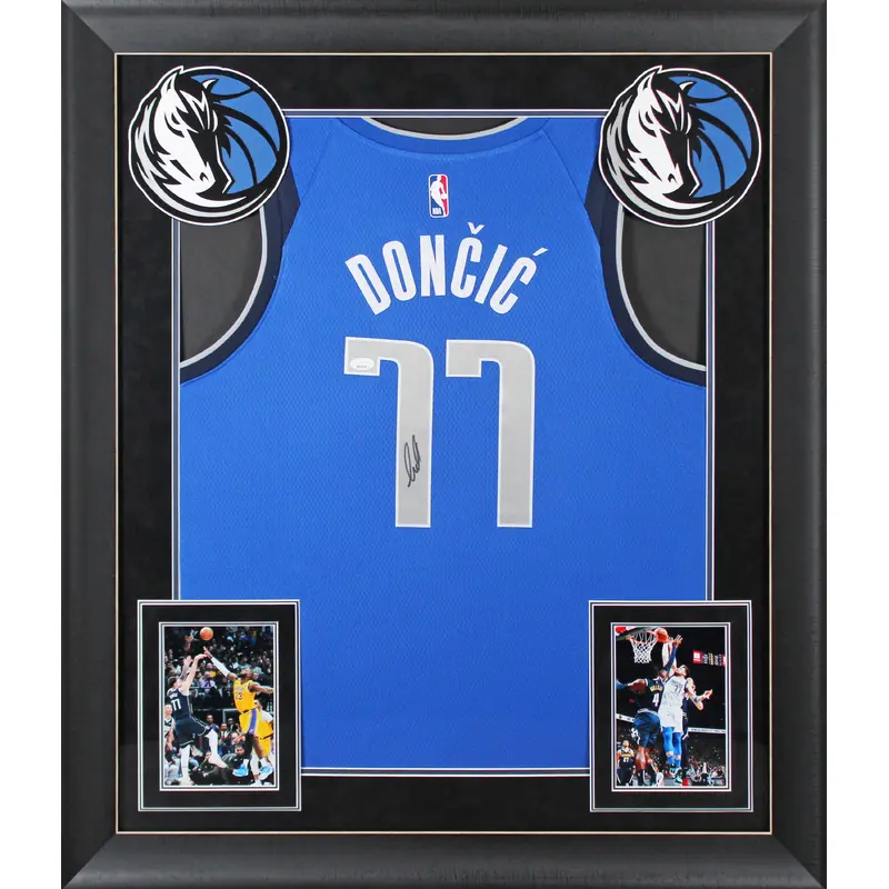 Mavericks Luka Doncic Authentic Signed Blue Nike Framed Jersey JSA #BB55798