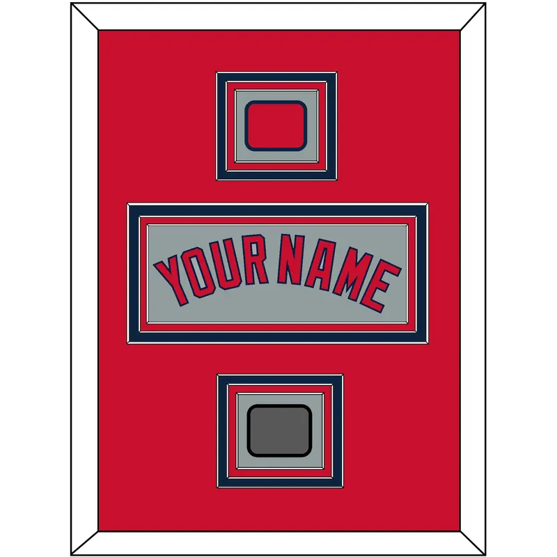 Boston Name, Logo Patch & World Series Jersey Patch - Road Gray - Triple Mat 2