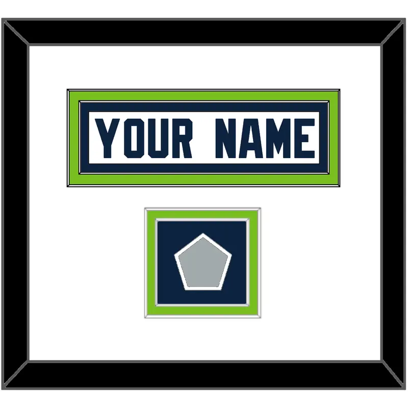 Seattle Nameplate & Super Bowl XLVIII Jersey Patch - Road White - Double Mat 1