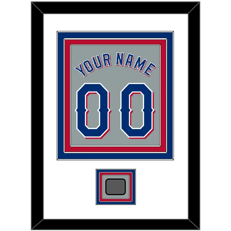 Texas Name & Number With World Series Jersey Patch - Road Gray (2020-2023) - Triple Mat 1