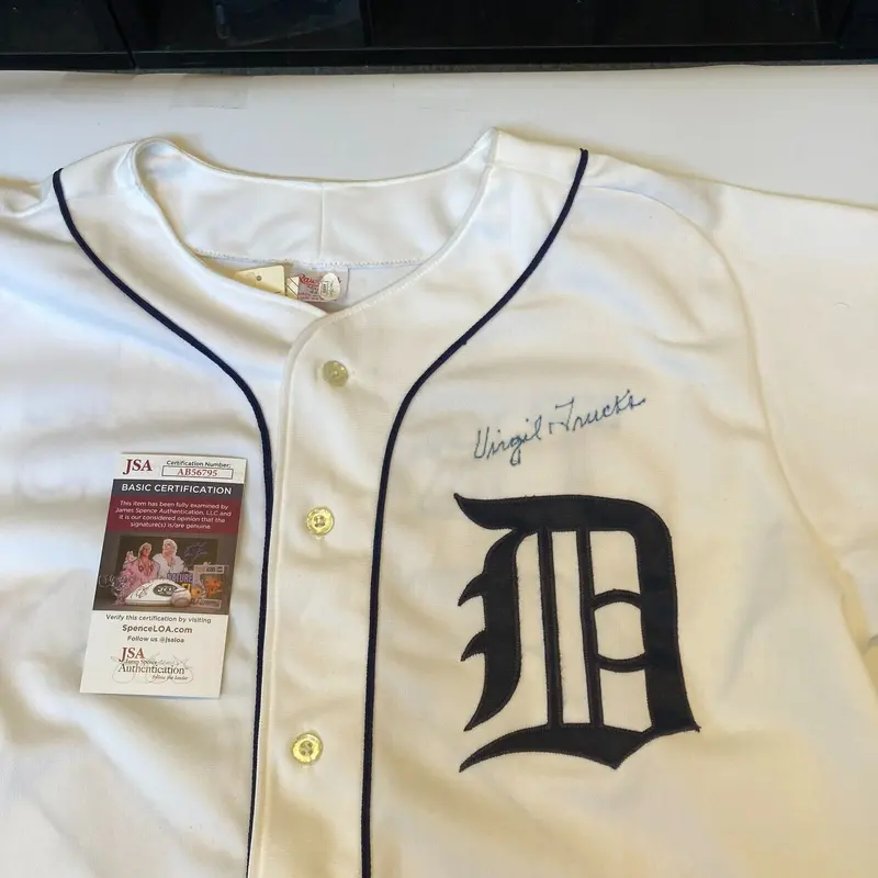 Virgil Trucks Signed Vintage Rawlings Detroit Tigers Jersey JSA COA