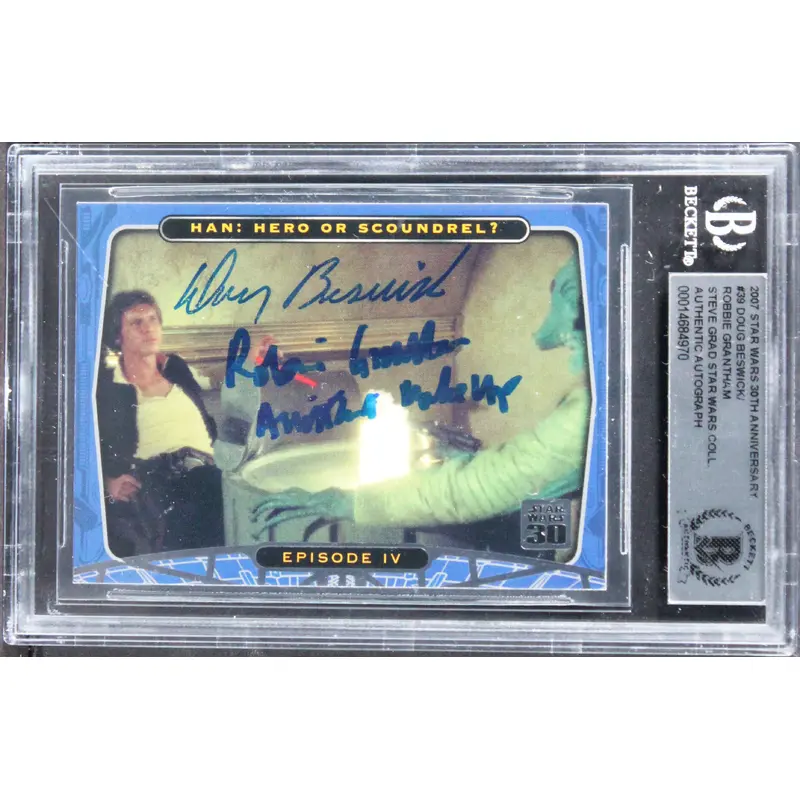 Doug Beswick & Robin Grantham Signed 2007 Star Wars 30th Anniv #39 Card BAS Slab
