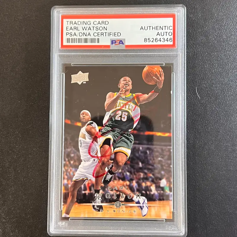 2008-09 Upper Deck Basketball #179 Earl Watson Signed Card AUTO PSA Slabbed Sonics