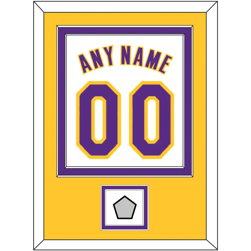 Los Angeles Name & Number With Champions Patch - Alternate White (2002-2018) - Double Mat 4