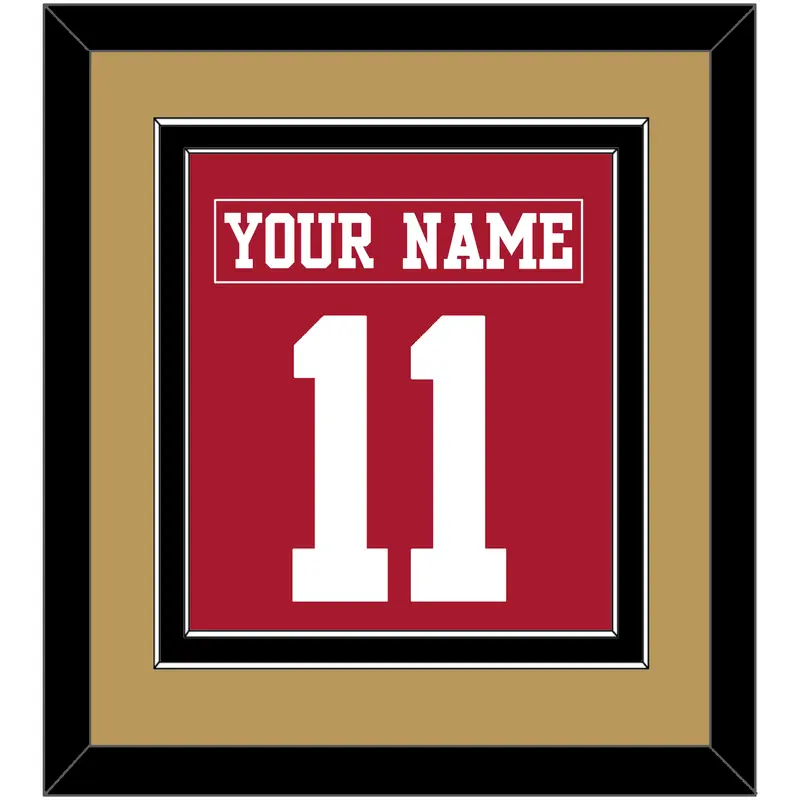 San Francisco Nameplate & Number (Back) Combined - Home Red - Double Mat 3
