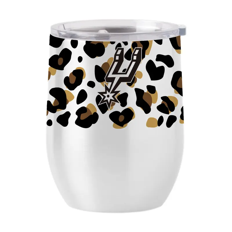 San Antonio Spurs 16oz Neutral Leopard Stainless Curved Beverage