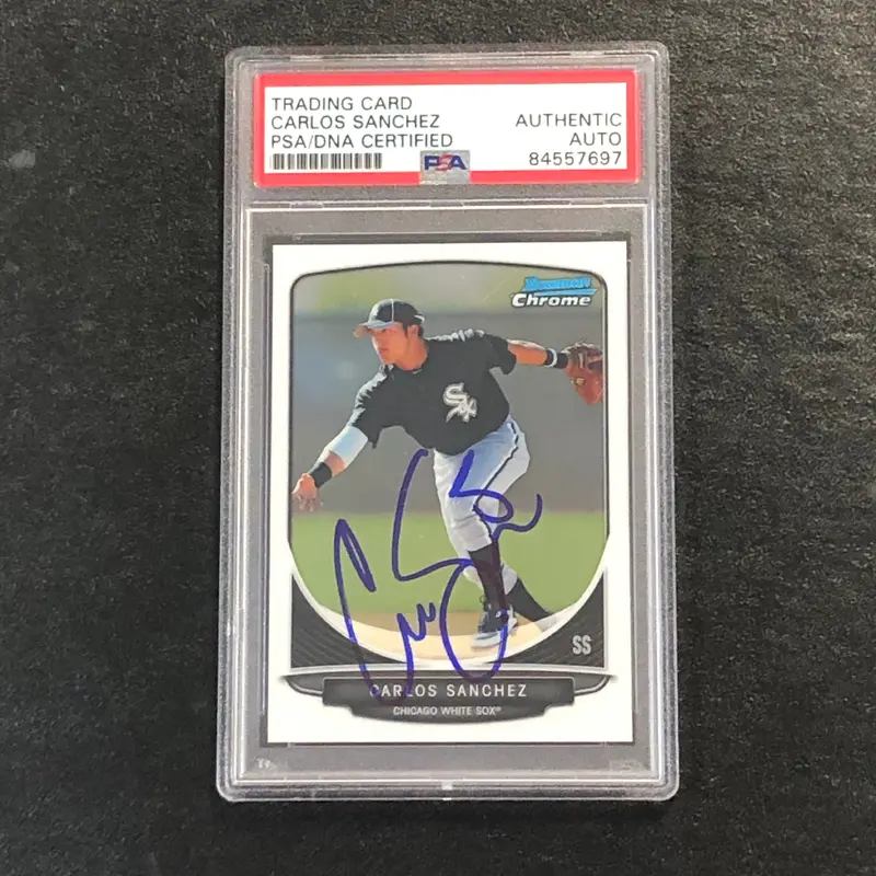 2013 Bowman Chrome #BCP109 Carlos Sanchez Signed Card PSA Slabbed Auto White Sox