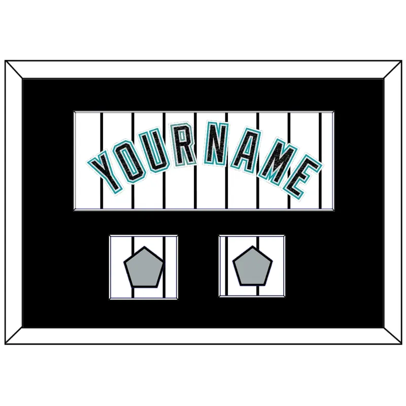 Florida Name & 2 World Series Patches - Home White Pinstripes (2003-2011) - Single Mat 3