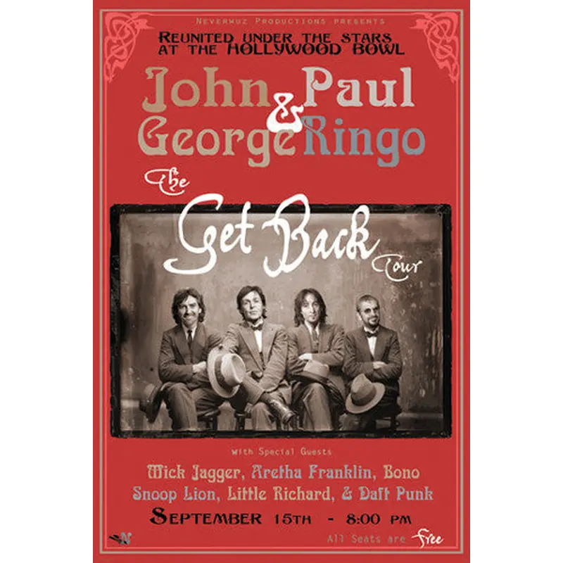 Fantasy Concert Poster: The Beatles "Get Back Tour" at the Hollywood Bowl