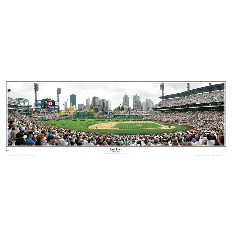 Pittsburgh Pirates PNC Park First Pitch (4/9/2001) Panoramic Poster Print - Everlasting