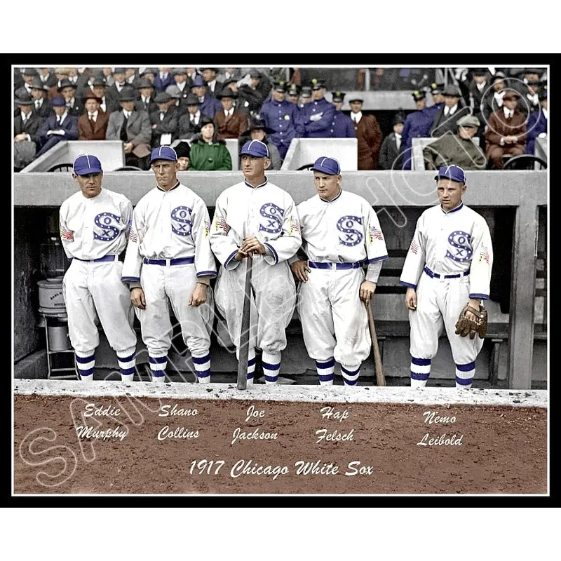 1917 White Sox Colorized 8X10 Photo - Jackson Collins Murphy Felsch Leibold - 854