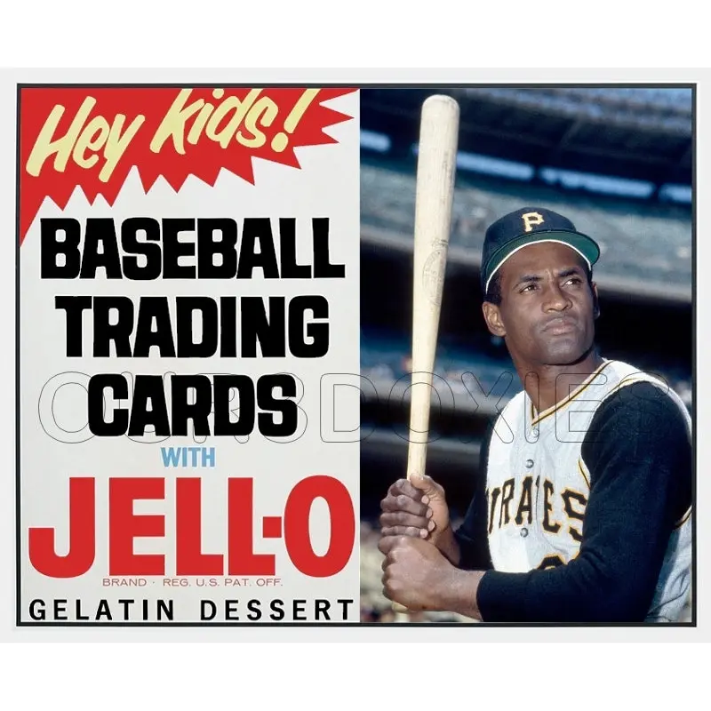 1963 Roberto Clemente Jello Baseball Cards Store Counter Standup Sign - Pirates - 3291