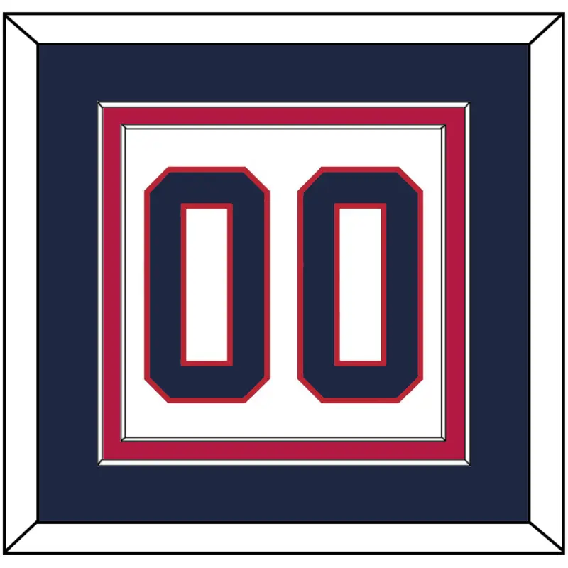 United States Mens Hockey Number - 2002 Olympics Home White - Double Mat 3