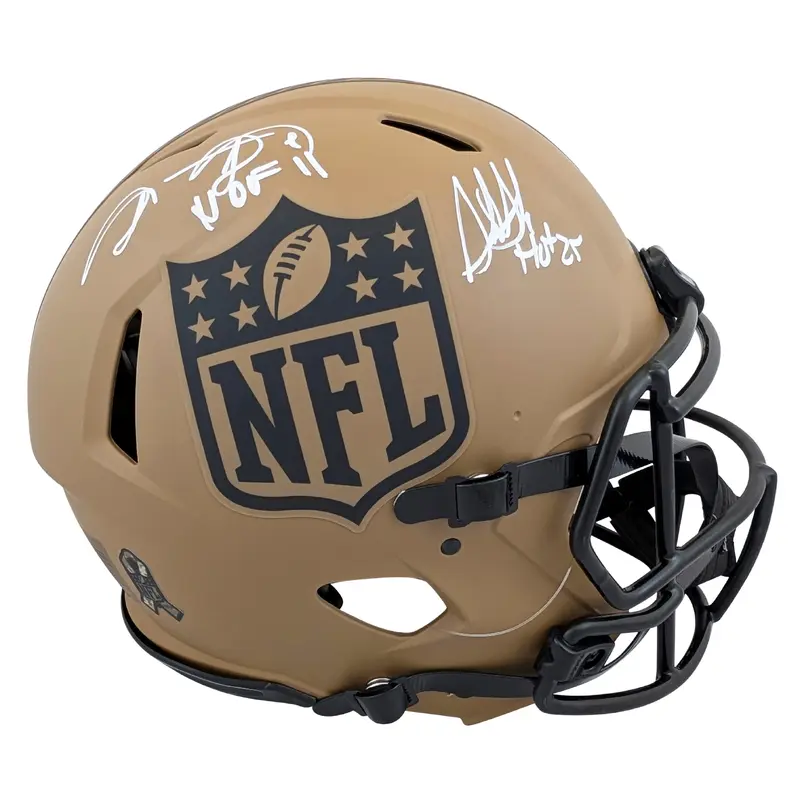 Shannon Sharpe Sterling Sharpe "HOF" Signed STS II F/S Speed Proline Helmet BAS