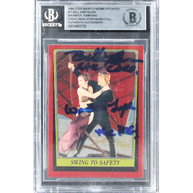 Star Wars (2) Kreysler & Tompkins W/ Insc Signed 1999 SW CA #71 Card BAS Slab