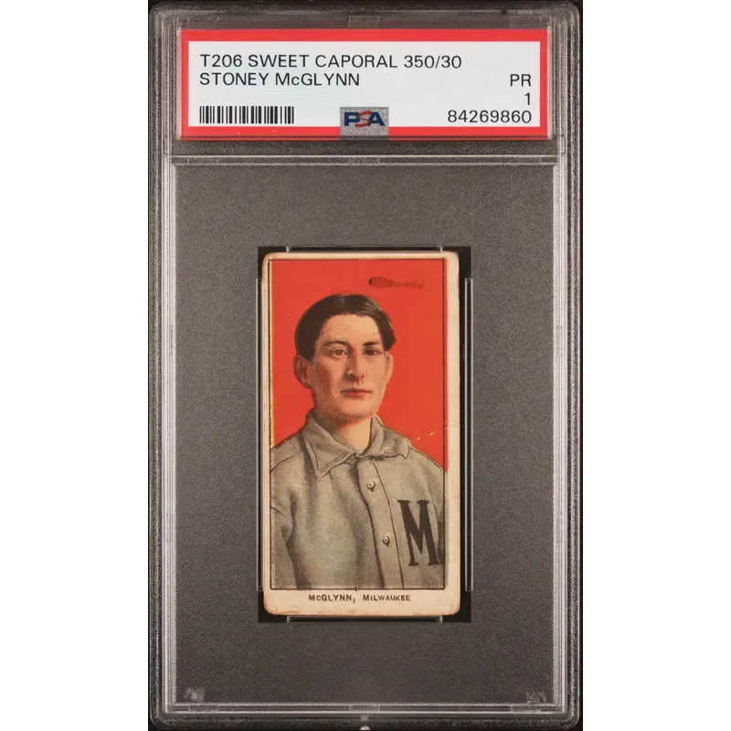 Stoney Mcglynn 1909-11 T206 Sweet Caporal 350/30 PSA 1 Poor