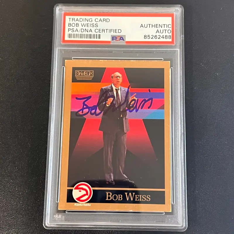 1990 Skybox #301 Bob Weiss Signed Card PSA Slabbed Hawks