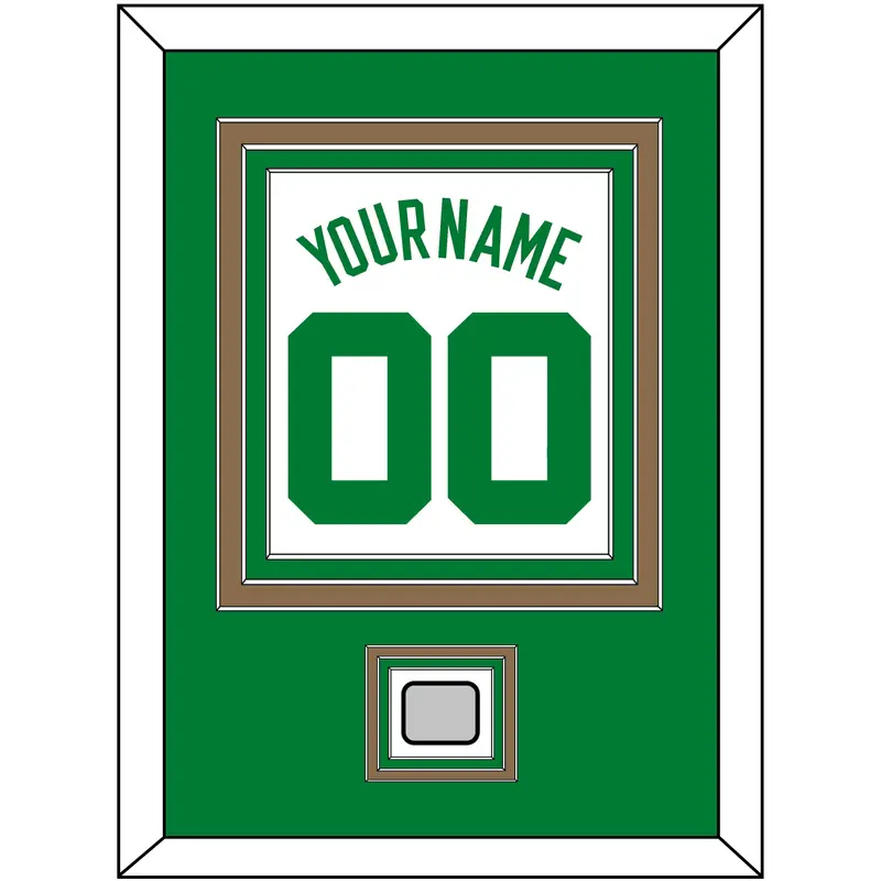 Boston Name & Number With Trophy Patch - Home White (1972-2018) - Triple Mat 2