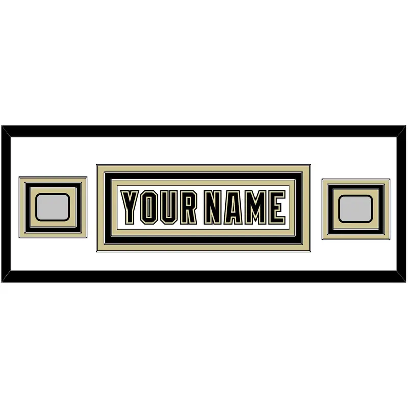 Pittsburgh Nameplate & 2 Stanley Cup Finals Patches - Road White (2007-2016) - Triple Mat 3