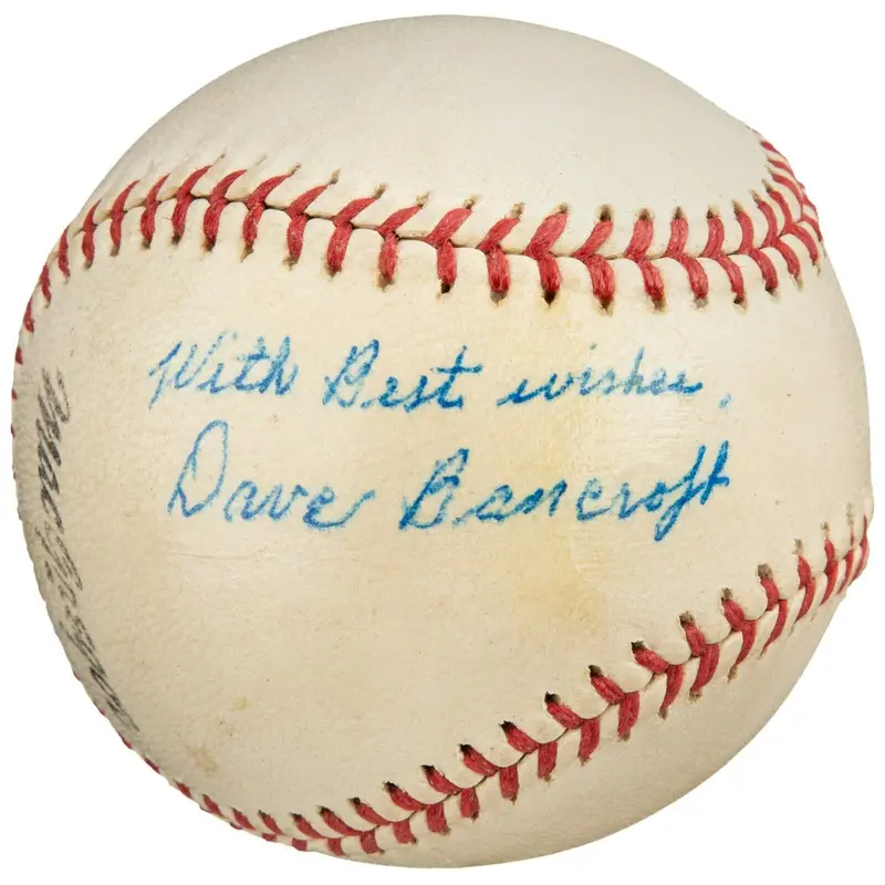 The Finest Dave Bancroft Single Signed Baseball PSA DNA & JSA COA