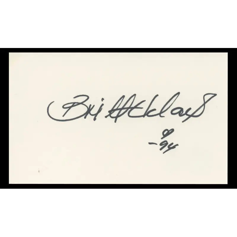 Britt Ekland The Wicker Man 94 Authentic Signed 3x5 Index Card BAS #BT01209