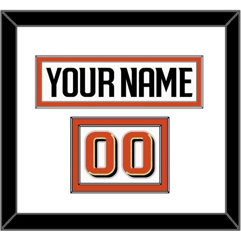 Anaheim Nameplate & Number (Shoulder) - Road White - Double Mat 1