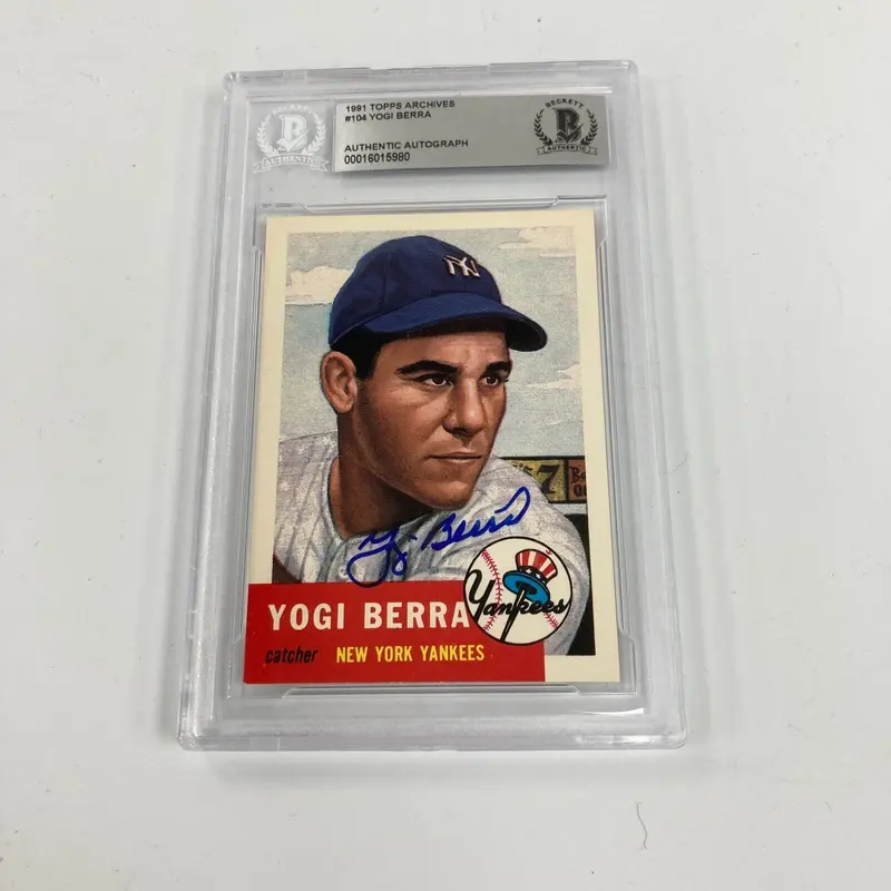 1991 Topps Archives 1953 Yogi Berra Signed Baseball Card BGS Beckett Certified