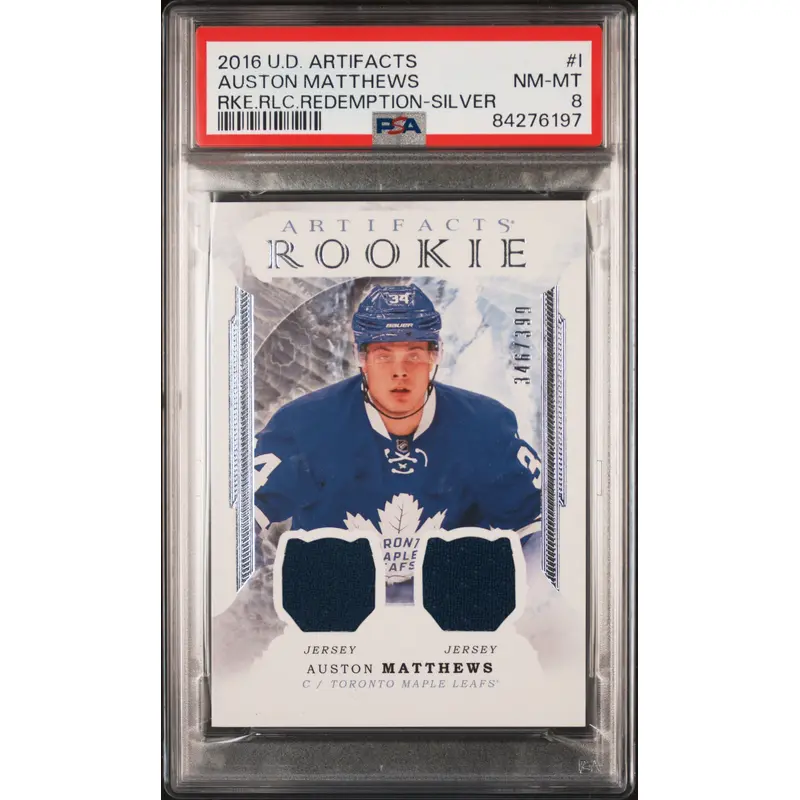 Auston Matthews 2016 Upper Deck Artifacts Relic Redemption #346/399 PSA 8 Nm-Mint