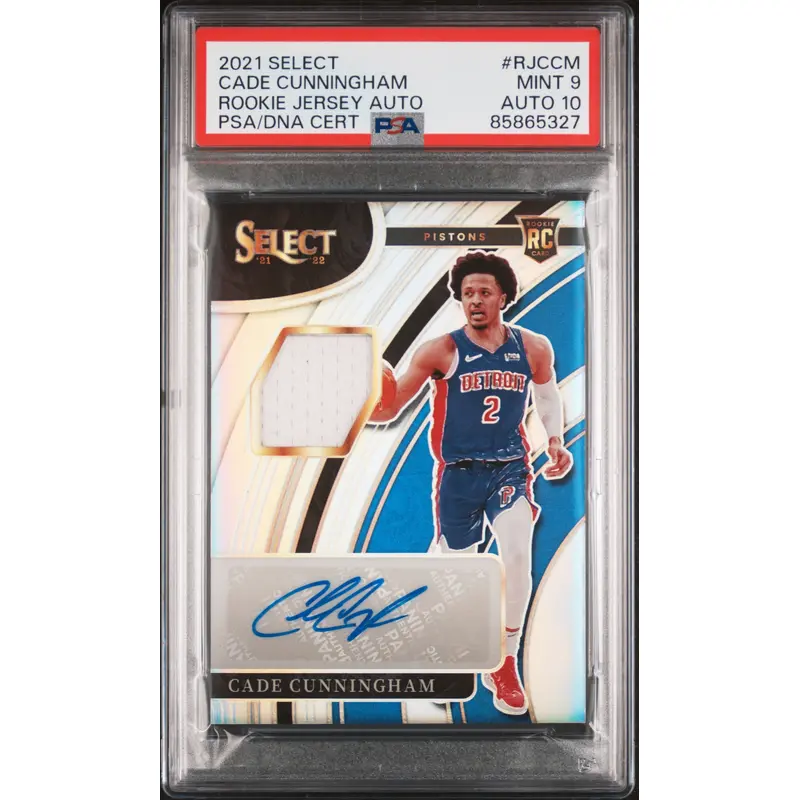 Cade Cunningham 2021 Select Rookie Jersey Auto 147/199 PSA 9 Mint 10 Auto