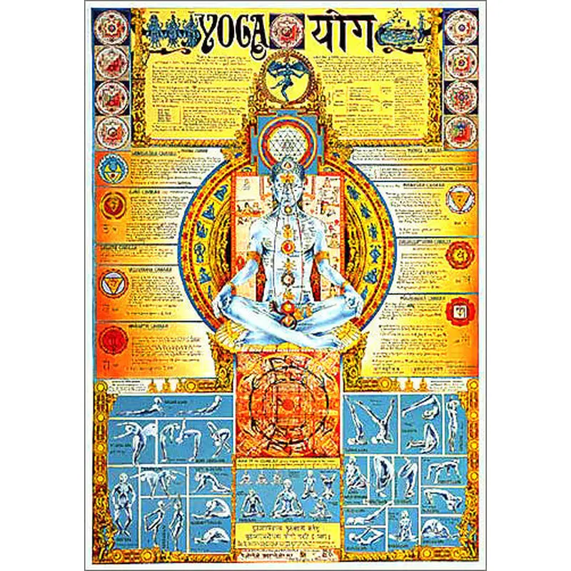 Yoga Classic 27x39 Wall Chart Poster (Paths, Chakras, Positions) - Nuova 1984