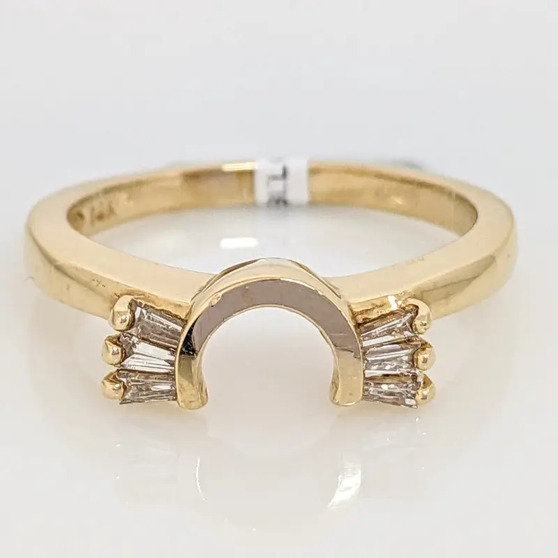 14K .15 CARAT TOTAL WEIGHT SI2 H-I DIAMOND BAGUETTE (6) ESTATE WRAP 3.3 GRAMS