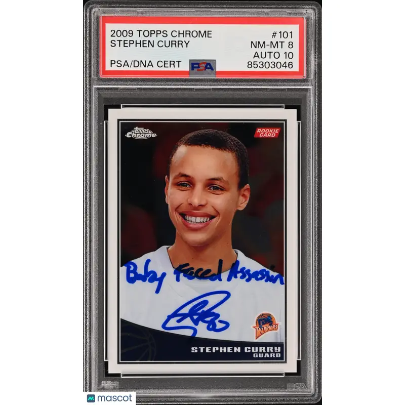 2009 Topps Chrome #101 Stephen Curry signed card PSA 8 Auto 10