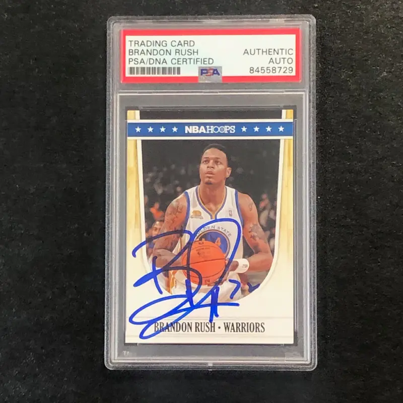 2011-12 NBA Hoops #84 Brandon Rush Signed Card AUTO PSA Slabbed Warriors