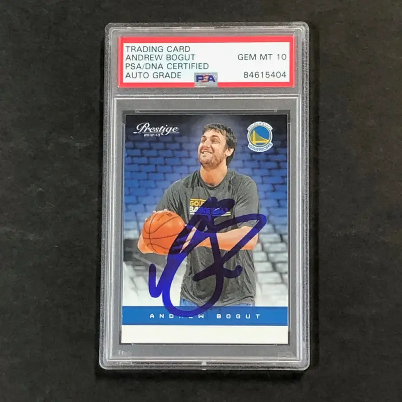 2012-13 Panini Prestige #15 Andrew Bogut Signed Card AUTO 10 PSA Slabbed Warriors