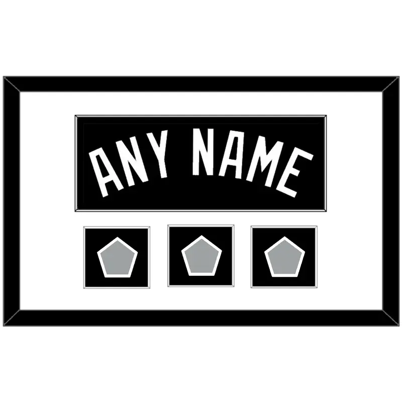 San Antonio Name With 3 Champions Banner Patches - Road Black (2002-2017) - Single Mat 1