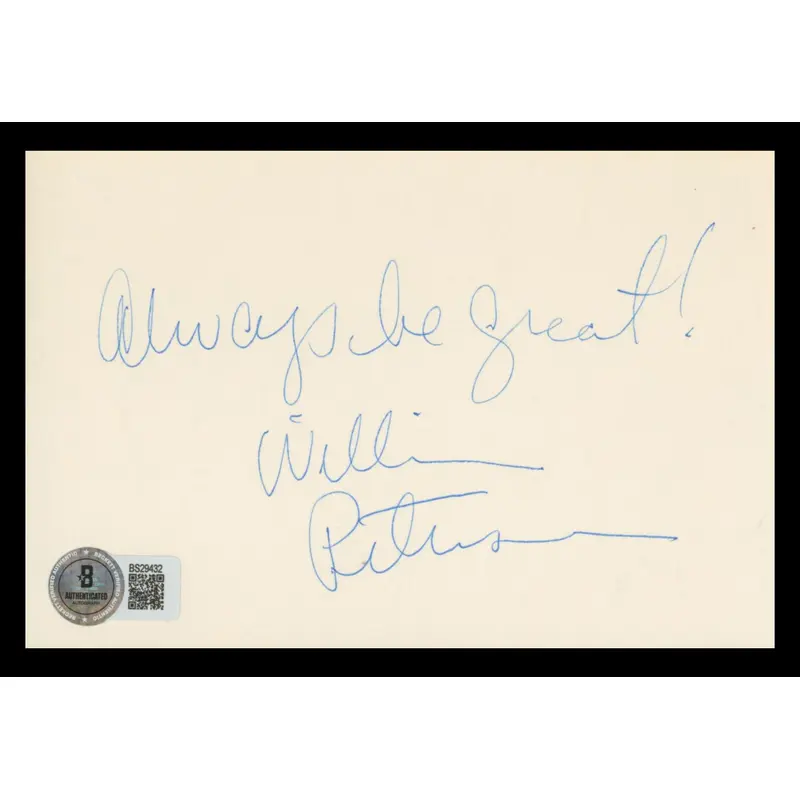 William Petersen CSI "Always be great!" Signed 4x6 Index Card BAS #BS29432
