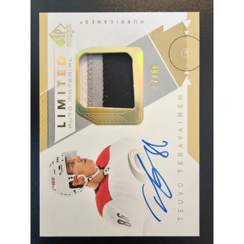2018-19 Upper Deck SP Authentic - Limited Auto Material Teuvo Teravainen #63 /50