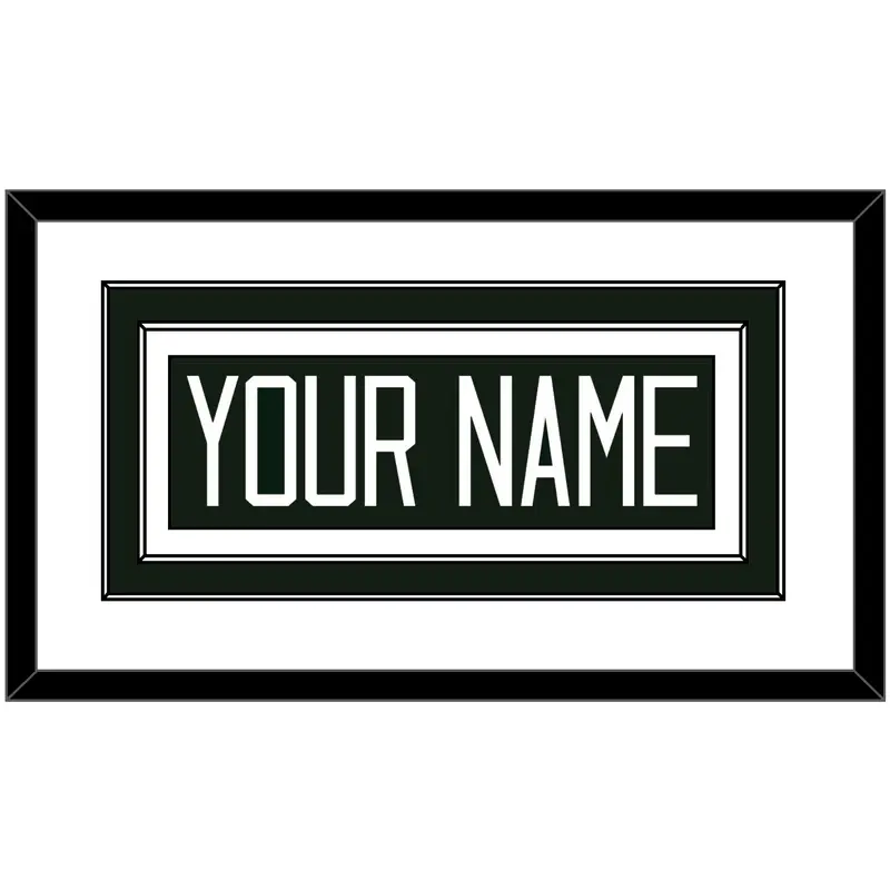 Michigan State Hockey Nameplate - Road Green - Double Mat 1