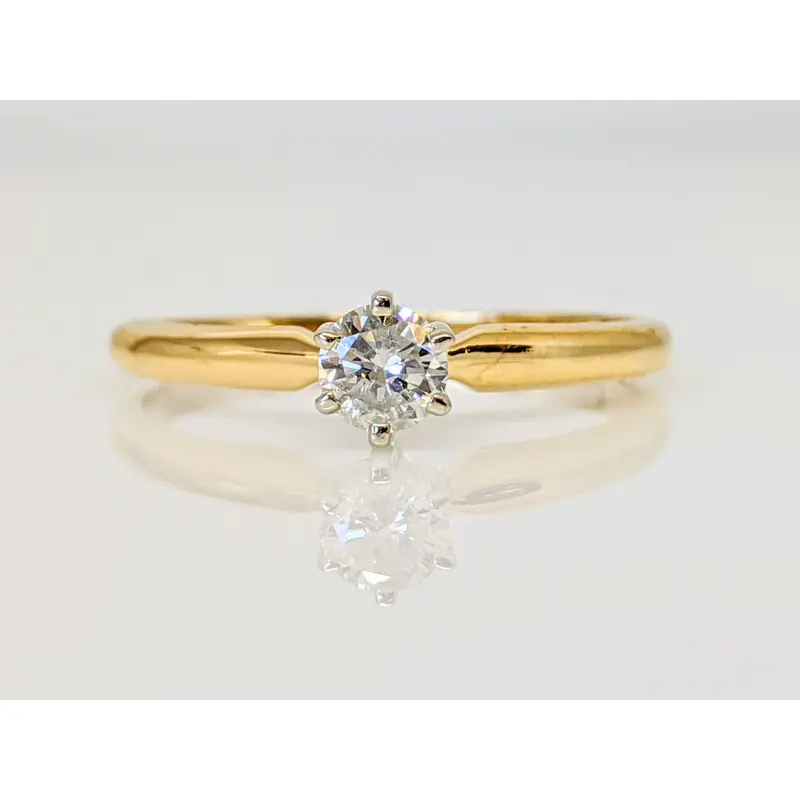 14K .26 CARAT TOTAL I1 I DIAMOND ROUND SOLITAIRE ESTATE RING 1.7 GRAMS