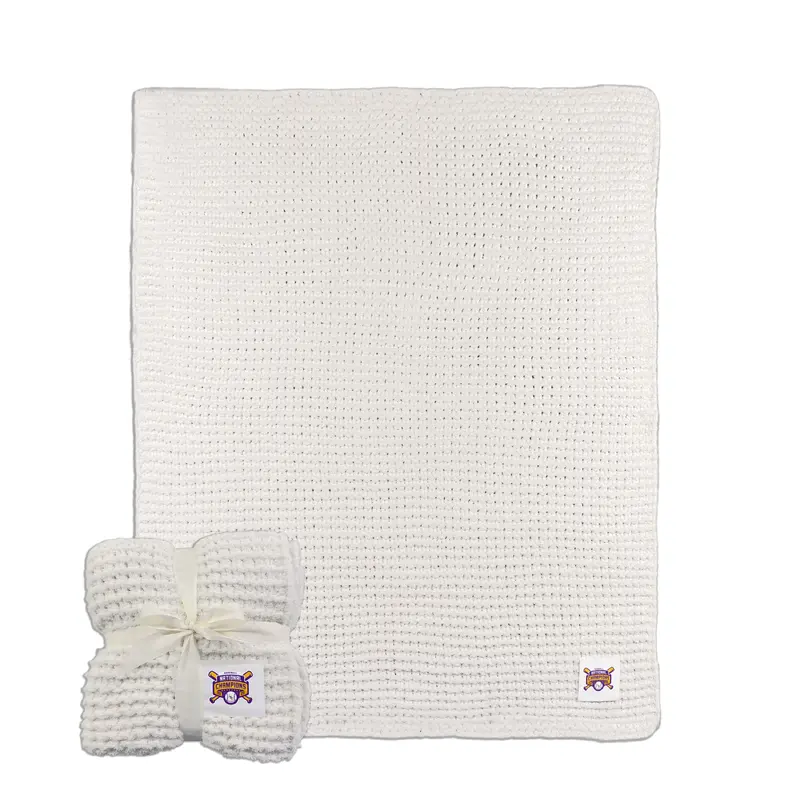 LSU 2025 Baseball Champions Cable Knit Throw