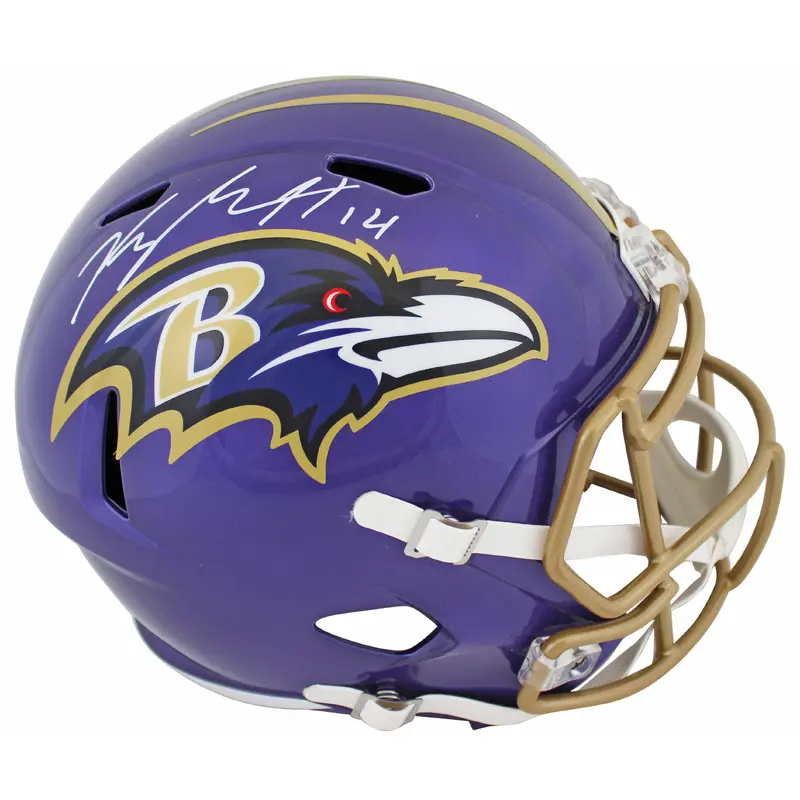 Ravens Kyle Hamilton Authentic Signed Flash Full Size Speed Rep Helmet BAS Wit