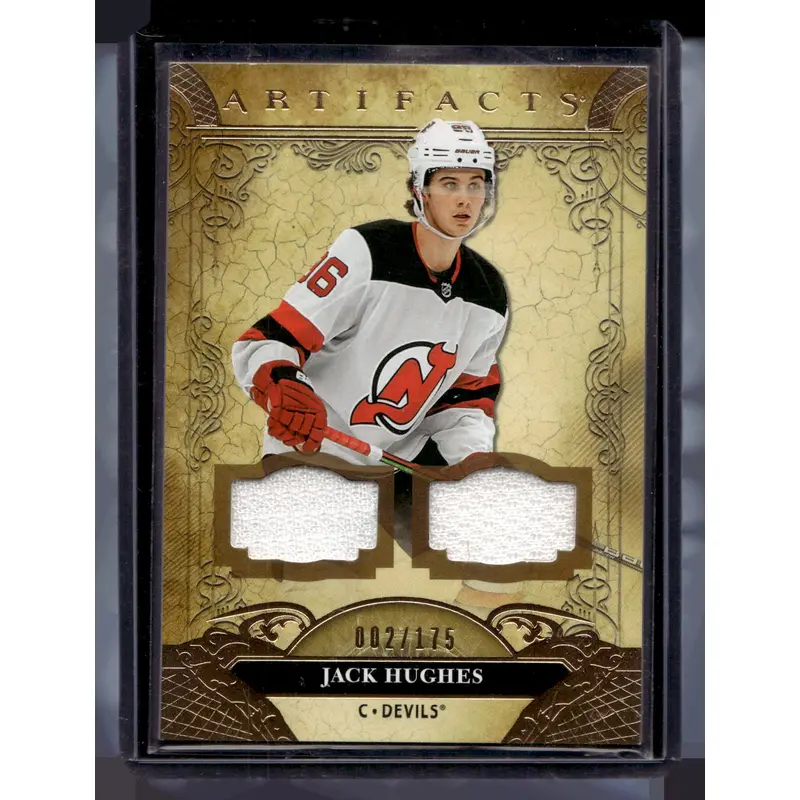 2020-21 Upper Deck Artifacts - Material Gold - Jack Hughes #16 /175