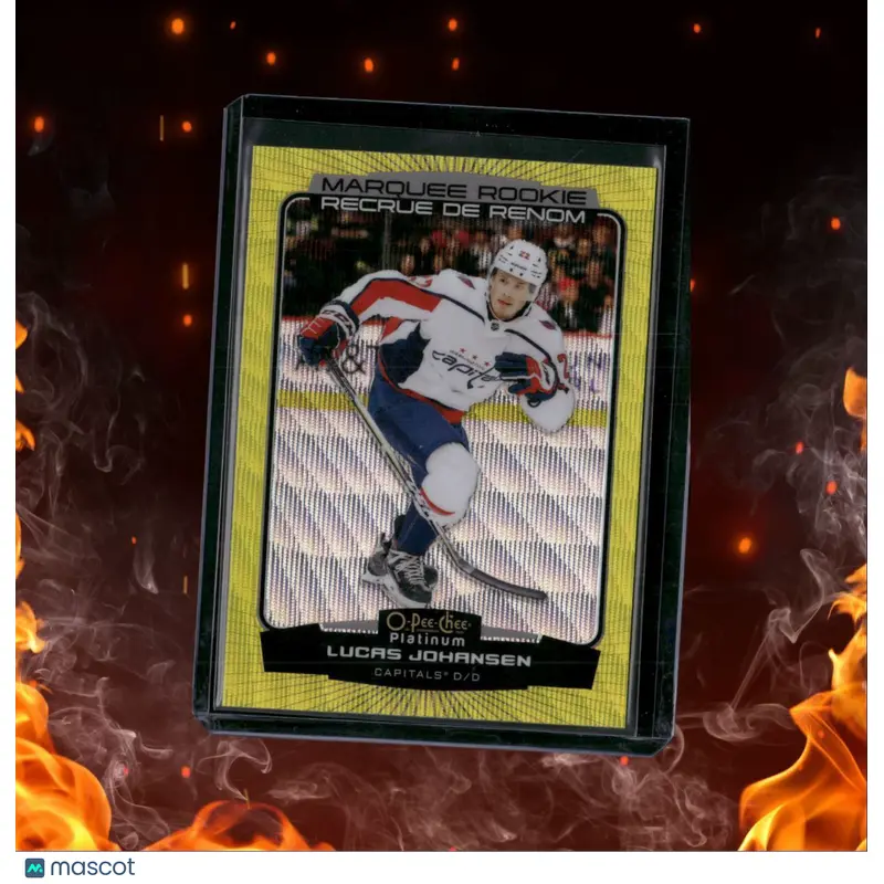 2022-23 O-Pee-Chee Platinum Lucas Johansen Marquee Neon Yellow Surge Rookie #269