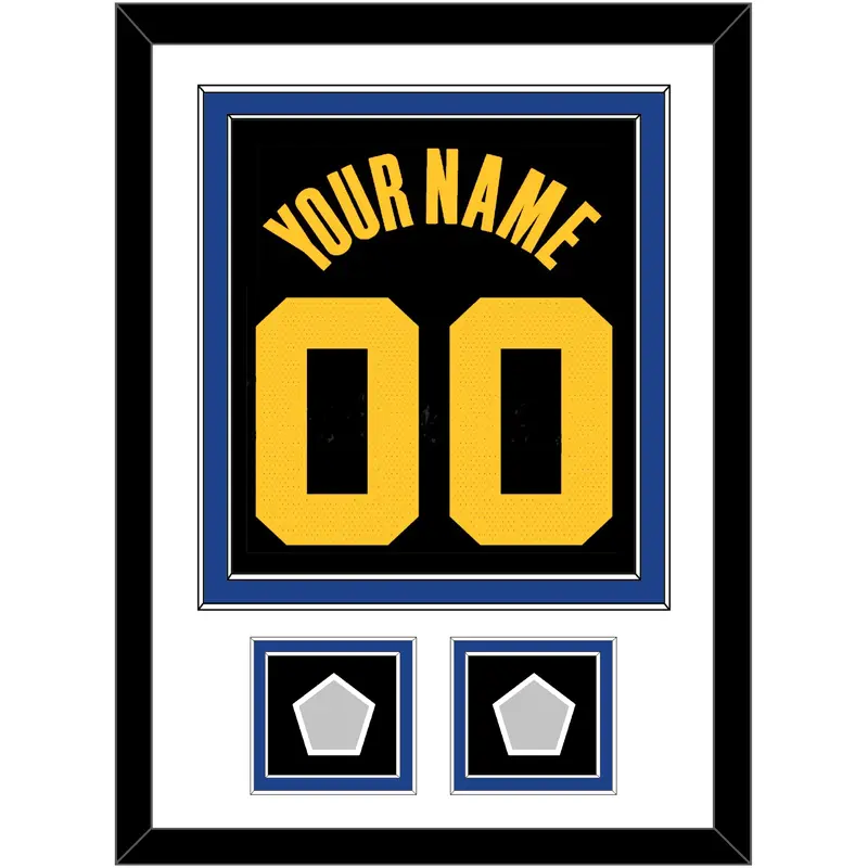 Golden State Name & Number With 2 Champions Patches - Black City (2021-2022) - Double Mat 1