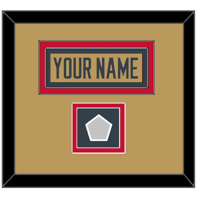 Vegas Nameplate & 2023 Stanley Cup Champions Patch - Alternate Gold - Double Mat 3